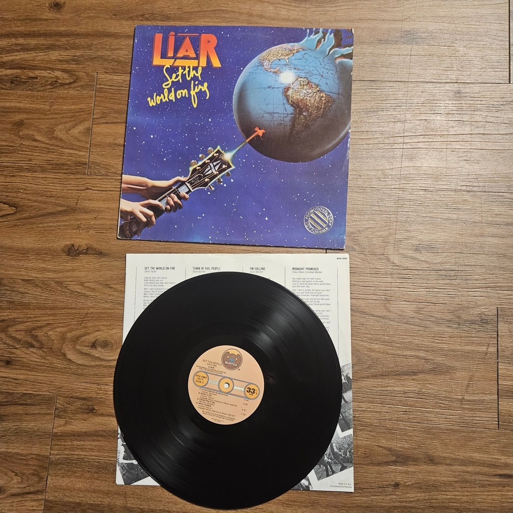Liar – Set The World On Fire Bearsville 1978BRK 6982 PROMO LP‎ VG+ EX/EX